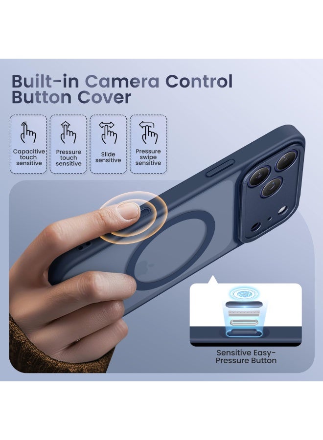GolbinBox for iPhone 17 Pro Max Case with Stand,Compatible with MagSafe,[Camera Control][Military Drop Protection] Shockproof Slim Translucent Matte Phone Cover for iPhone 17 Pro Max 6.9",Navy Blue - Image 5